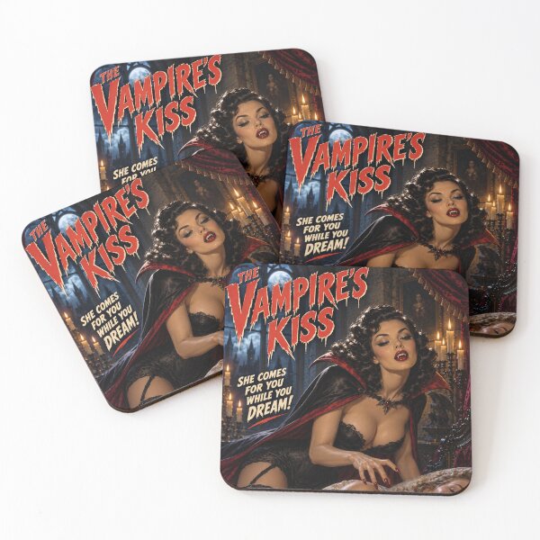 Item preview, The Vampire’s Kiss | Retro Gothic Horror Pin-Up designed and sold by MissSaylor.
