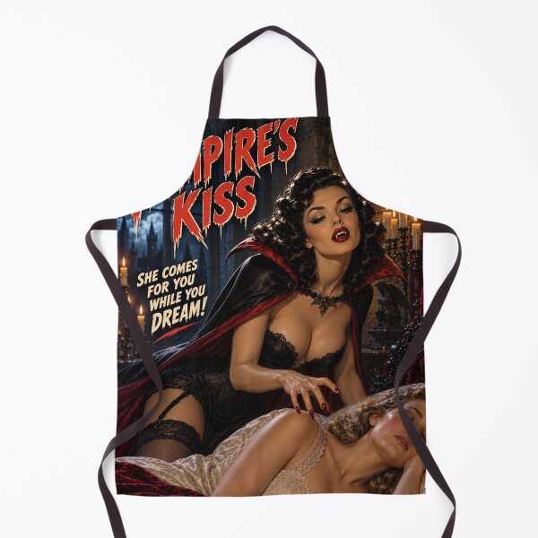 Item preview, The Vampire’s Kiss | Retro Gothic Horror Pin-Up designed and sold by MissSaylor.