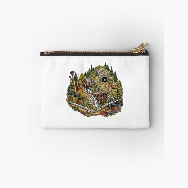 Item preview, Detailed Model Railroad Layout – Scenery Builder Workshop Art designed and sold by UrbanCanvvas.