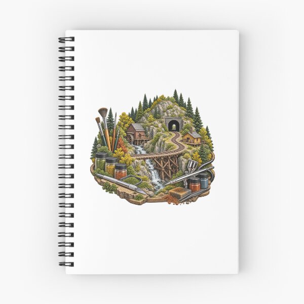 Item preview, Detailed Model Railroad Layout – Scenery Builder Workshop Art designed and sold by UrbanCanvvas.