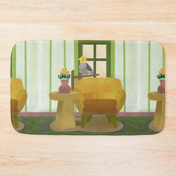 Item preview, Illustration of a Cockatiel in the living room designed and sold by FandomizedRose.