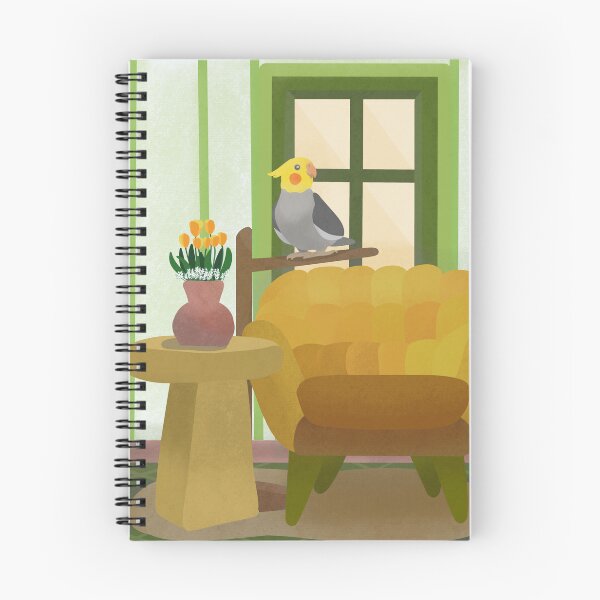 Item preview, Illustration of a Cockatiel in the living room designed and sold by FandomizedRose.