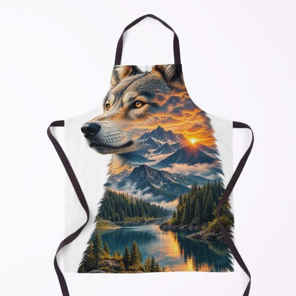 Item preview, Majestic Dog Wilderness Double Exposure Nature Design designed and sold by CreativeNest Prints.