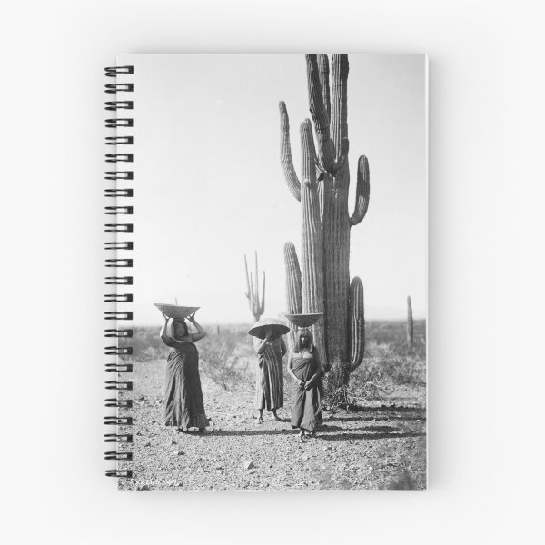 Item preview, 1907 Maricopa women gathering fruit from Saguaro cacti vintage black and white desert photograph designed and sold by Astrid Arkhangelsky.