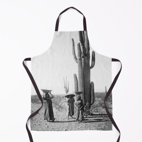 Item preview, 1907 Maricopa women gathering fruit from Saguaro cacti vintage black and white desert photograph designed and sold by Astrid Arkhangelsky.