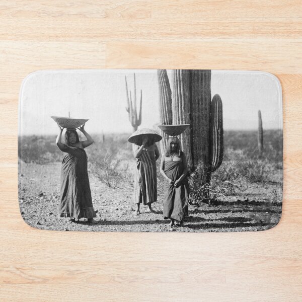 Item preview, 1907 Maricopa women gathering fruit from Saguaro cacti vintage black and white desert photograph designed and sold by Astrid Arkhangelsky.