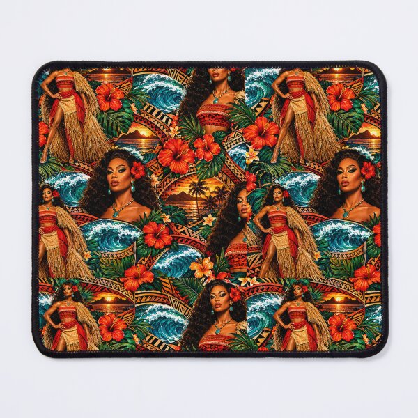 Item preview, Tropical Island Goddess and Hibiscus Mixed Media Art designed and sold by THE SPLATTERED HAUS BY SAGE BANKS.