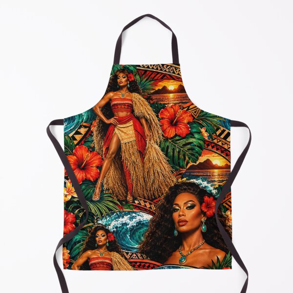 Item preview, Tropical Island Goddess and Hibiscus Mixed Media Art designed and sold by THE SPLATTERED HAUS BY SAGE BANKS.