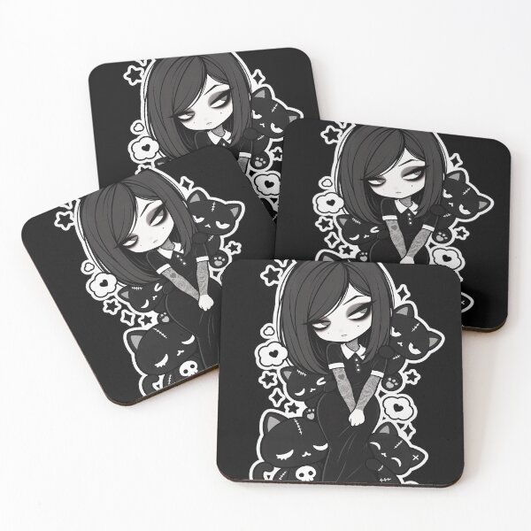 Item preview, Girl Surrounded by Black Cats and Stars designed and sold by SeoulVibeStudio.