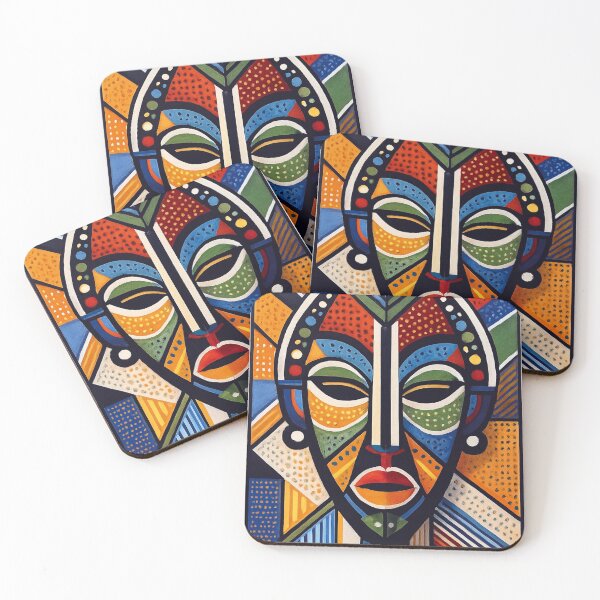 Item preview, Zulu Mask illustration – Traditional African Artwork designed and sold by GalleryKauffeld.