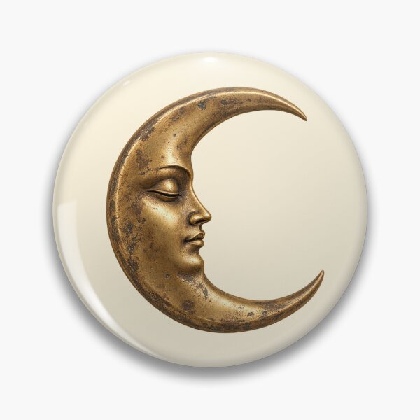 Item preview, Vintage Golden Crescent Moon Celestial Mystic Art designed and sold by jianina-alondra.