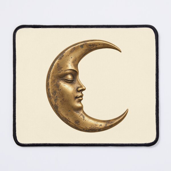 Item preview, Vintage Golden Crescent Moon Celestial Mystic Art designed and sold by jianina-alondra.