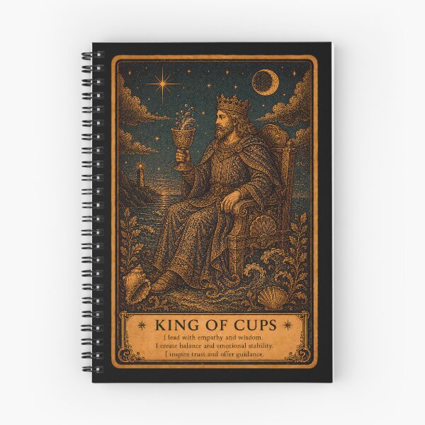Item preview, King of Cups Tarot Card - Emotional Wisdom, Compassion & Inner Strength designed and sold by ArcanaAbsolute.