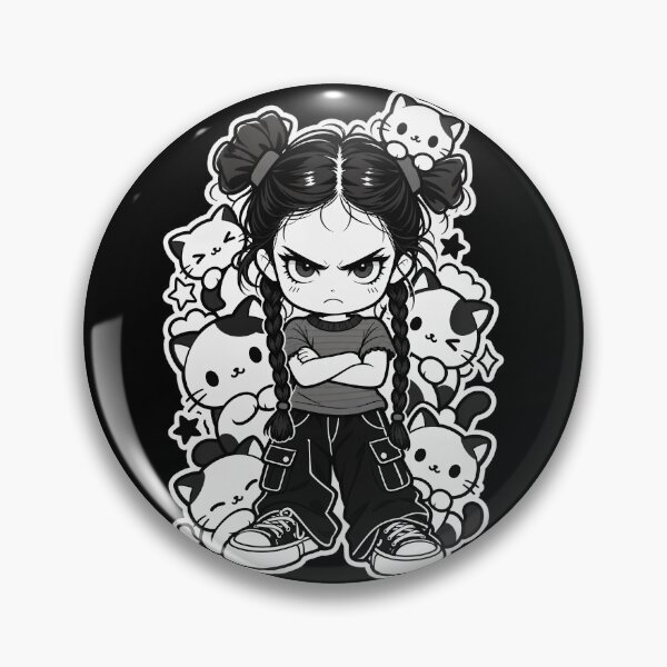Item preview, Stern Girl with Bows Surrounded by Kittens designed and sold by SeoulVibeStudio.