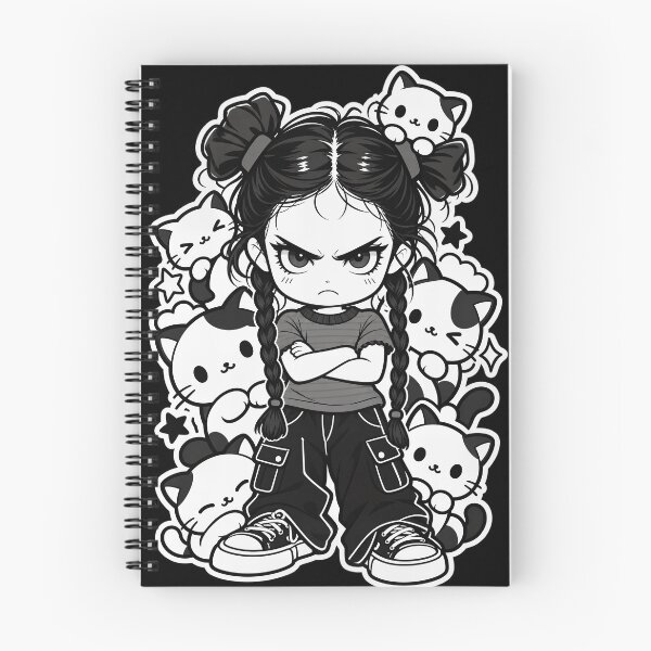 Item preview, Stern Girl with Bows Surrounded by Kittens designed and sold by SeoulVibeStudio.