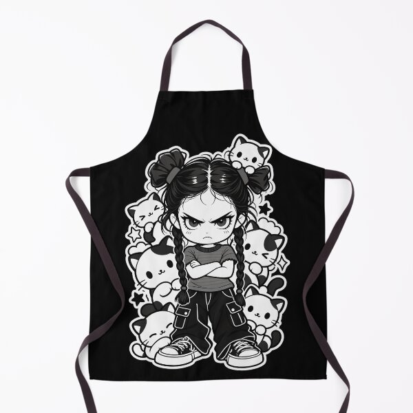Item preview, Stern Girl with Bows Surrounded by Kittens designed and sold by SeoulVibeStudio.
