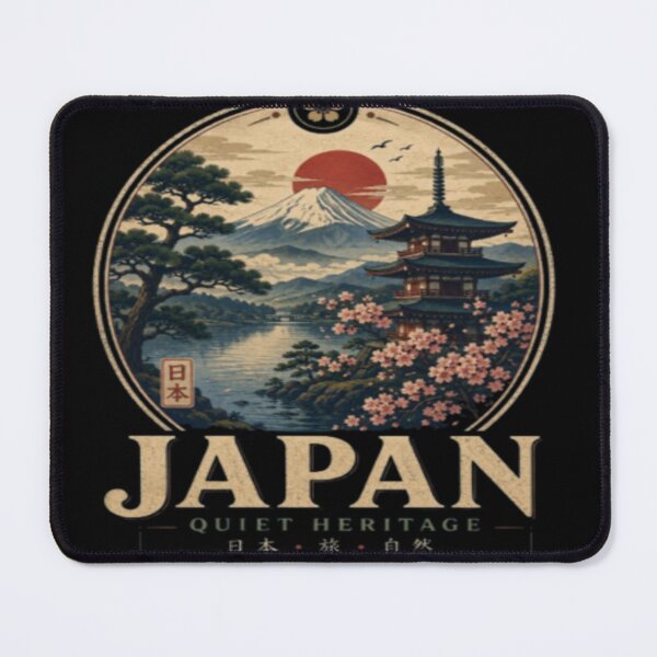 Item preview, Japan Quiet Heritage Vintage Poster, Mount Fuji Japanese Landscape Art, Retro Japan designed and sold by TulipsArtDesigns .