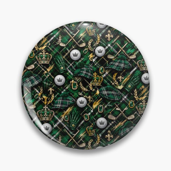 Item preview, Royal Golf Tartan and Emerald Mixed Media Art designed and sold by THE SPLATTERED HAUS BY SAGE BANKS.