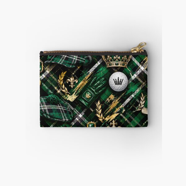 Item preview, Royal Golf Tartan and Emerald Mixed Media Art designed and sold by THE SPLATTERED HAUS BY SAGE BANKS.