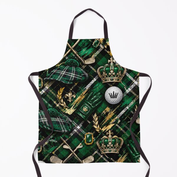 Item preview, Royal Golf Tartan and Emerald Mixed Media Art designed and sold by THE SPLATTERED HAUS BY SAGE BANKS.