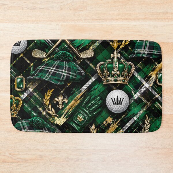 Item preview, Royal Golf Tartan and Emerald Mixed Media Art designed and sold by THE SPLATTERED HAUS BY SAGE BANKS.