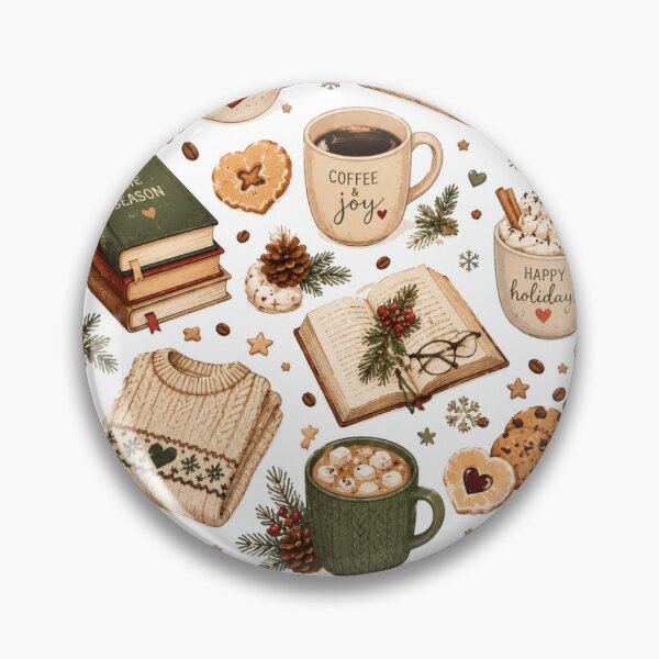 Item preview, Cozy Christmas Coffee Winter Pattern designed and sold by DreamPixelPrint.