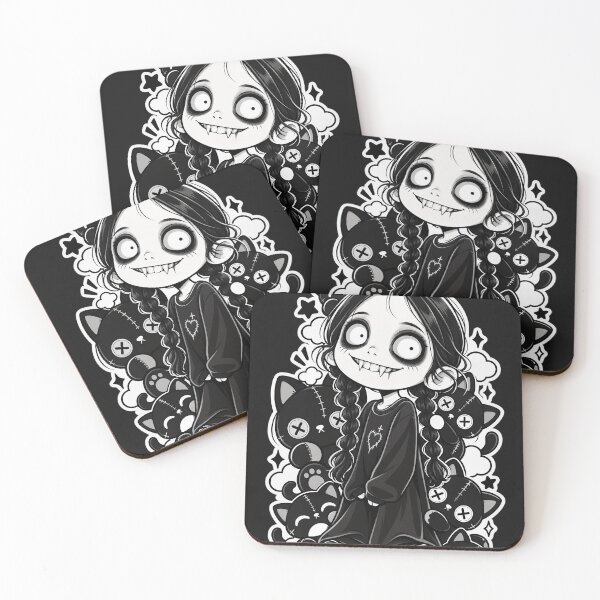Item preview, Creepy Doll with Cat Companions and Stars designed and sold by SeoulVibeStudio.