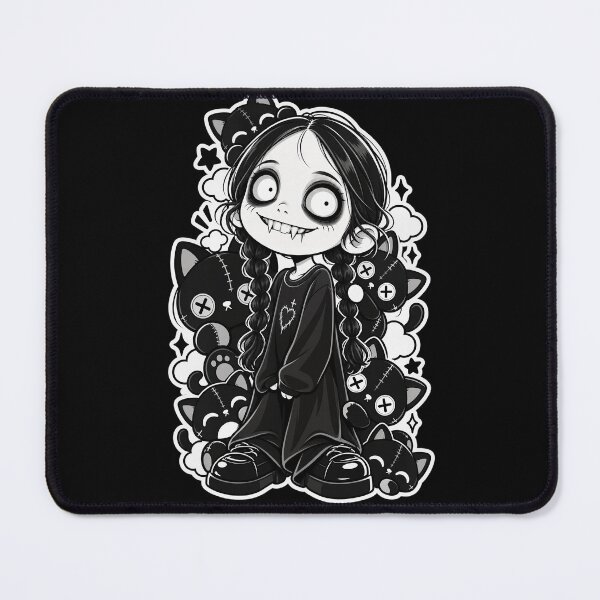 Item preview, Creepy Doll with Cat Companions and Stars designed and sold by SeoulVibeStudio.