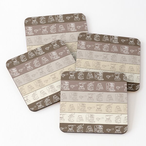 Item preview, Hand Drawn Coffee Maker and Barista Tools Pattern Art designed and sold by HBBS DESIGNS.