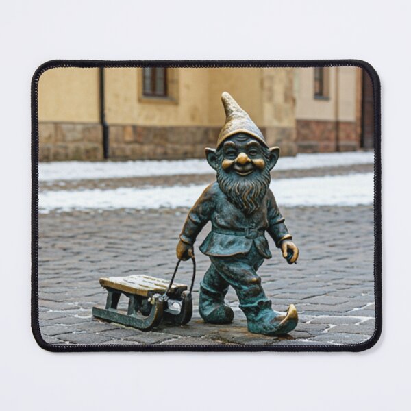 Item preview, Gnome Pulling Sled Art Print – Sledding Gift, Poland Travel Decor designed and sold by Purrfecta.
