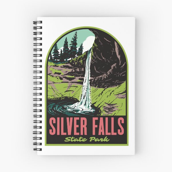 Item preview, South Falls Silver Falls Oregon Retro Travel Illustration designed and sold by HalpinDesign.