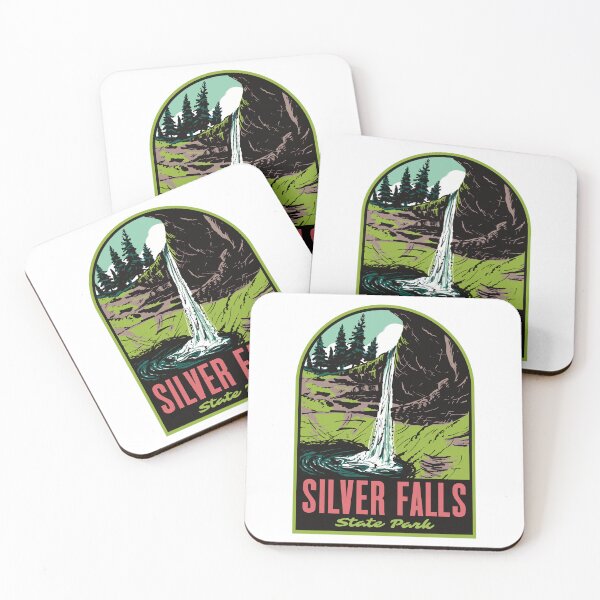 Item preview, South Falls Silver Falls Oregon Retro Travel Illustration designed and sold by HalpinDesign.