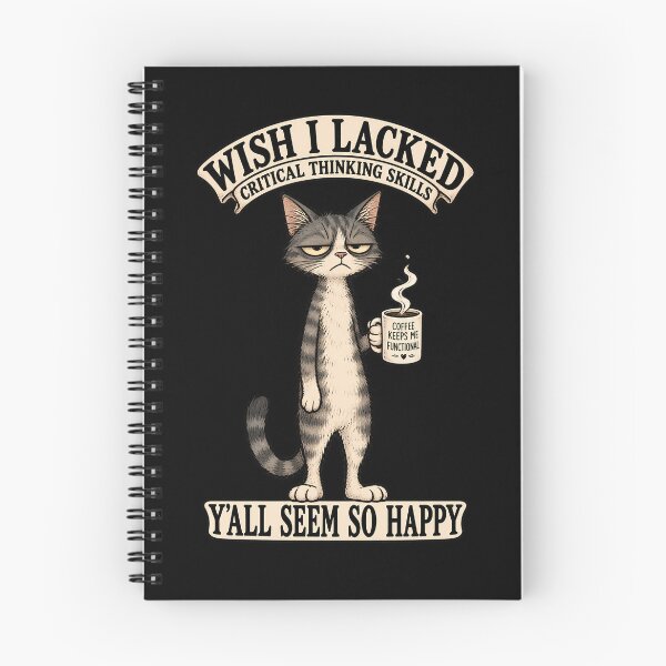 Item preview,  Wish I Lacked Critical Thinking Skills Funny Grumpy Cat Shirt designed and sold by Fuzzaroo.