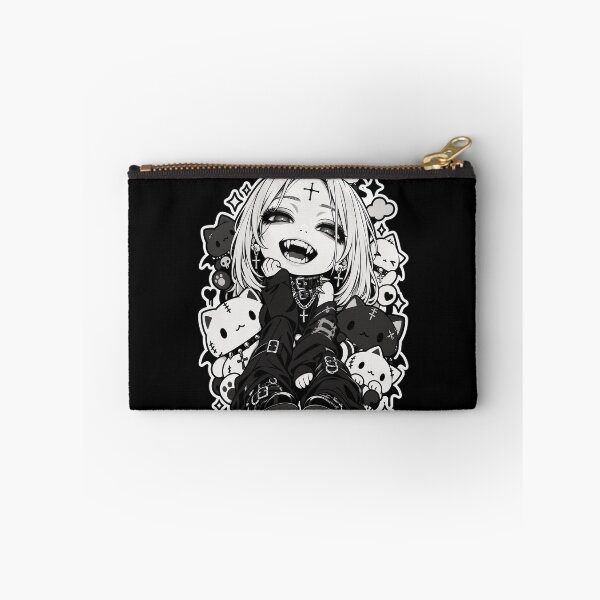 Item preview, Smiling Girl with Cats Gothic Punk Style designed and sold by SeoulVibeStudio.