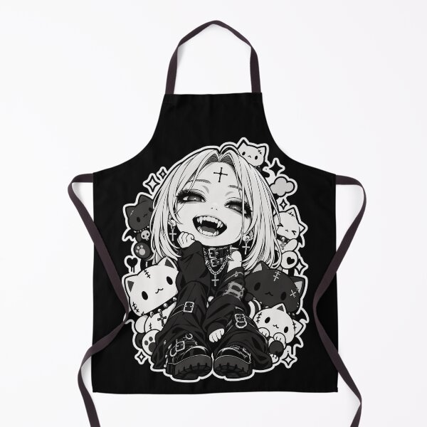 Item preview, Smiling Girl with Cats Gothic Punk Style designed and sold by SeoulVibeStudio.