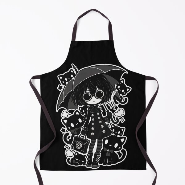 Item preview, Young Girl with Umbrella Surrounded by Cats designed and sold by SeoulVibeStudio.