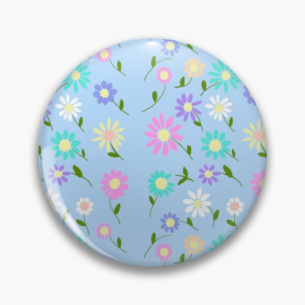Item preview, Colorful Flowers on Blue Background designed and sold by Elaine M Hayward .