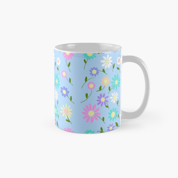 Item preview, Colorful Flowers on Blue Background designed and sold by Elaine M Hayward .