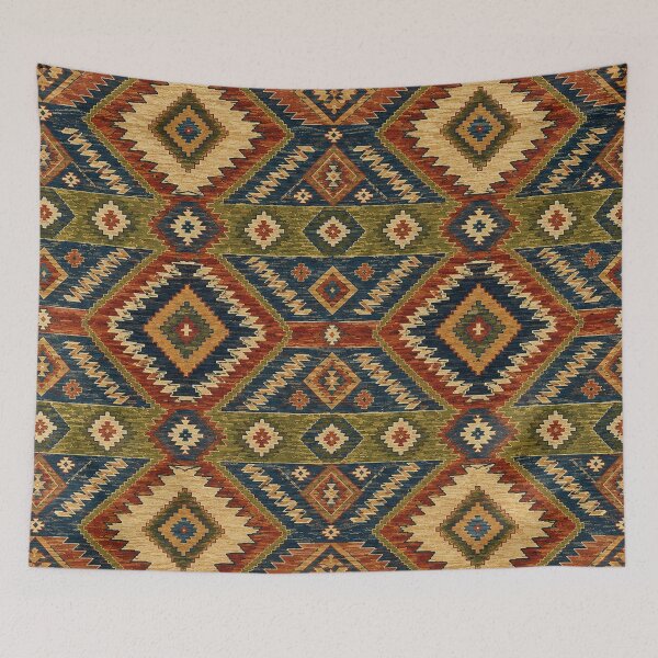 Item preview, Vintage Kilim Geometric Pattern – Boho Tribal Southwestern Textile designed and sold by CreativeCharmCo.