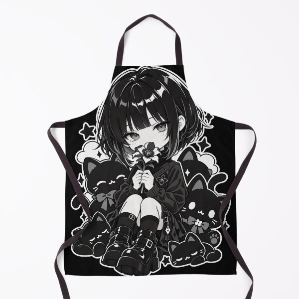 Item preview, Young Girl Surrounded by Black Cats and Flowers designed and sold by SeoulVibeStudio.
