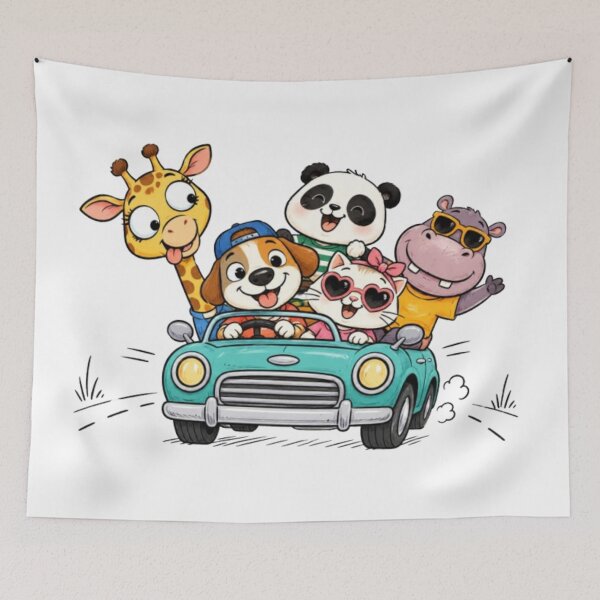 Item preview, Cartoon Animals on a Road Trip Adventure designed and sold by Snurly.