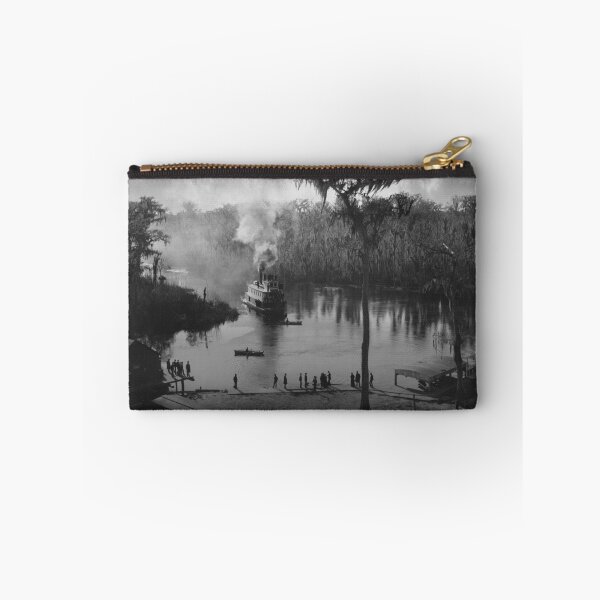 Item preview, 1886 Steamboat approaching dock, view from the Morgan house, Silver Springs, Florida vintage black and white photograph designed and sold by Astrid Arkhangelsky.