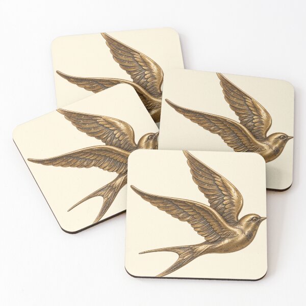 Item preview, Vintage Golden Swallow Bird Antique Celestial Art designed and sold by jianina-alondra.