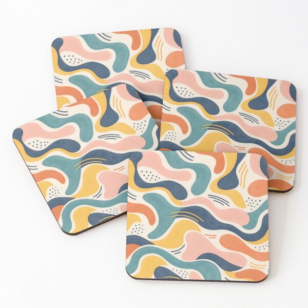 Item preview, Modern Abstract Organic Shapes Pattern – Retro Geometric Mid Century Art designed and sold by CreativeCharmCo.