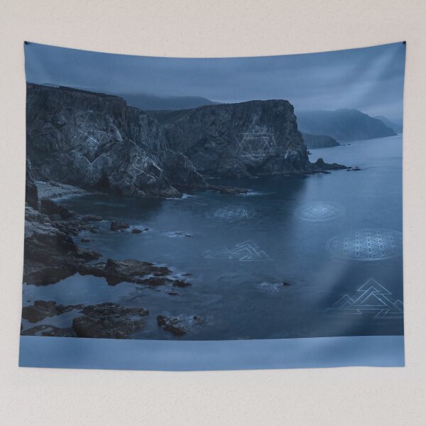 Item preview, Glowing Sacred Geometry Coastal Ocean Cliffs Night | Monkeybusiness designed and sold by monkeybusiness.pt.