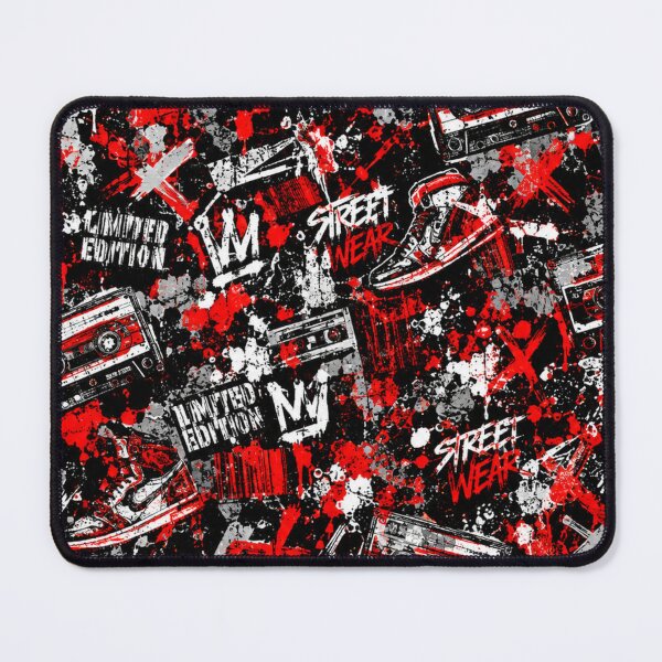 Item preview, Streetwear Red and Black Splatter Mixed Media Art designed and sold by THE SPLATTERED HAUS BY SAGE BANKS.