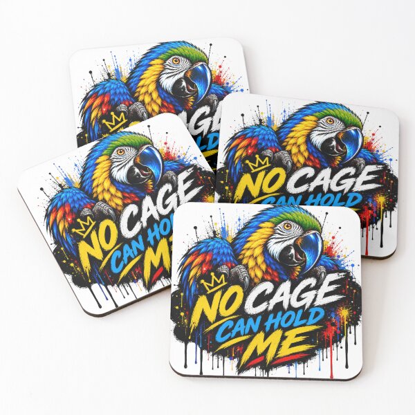 Item preview, No Cage Can Hold Me – Colorful Macaw Street Art designed and sold by SidneiSampaioStudio.