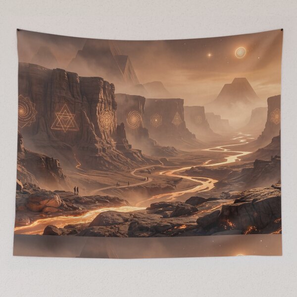Item preview, Glowing Golden Sacred Geometry Desert Canyon Sunset | Monkeybusiness designed and sold by monkeybusiness.pt.