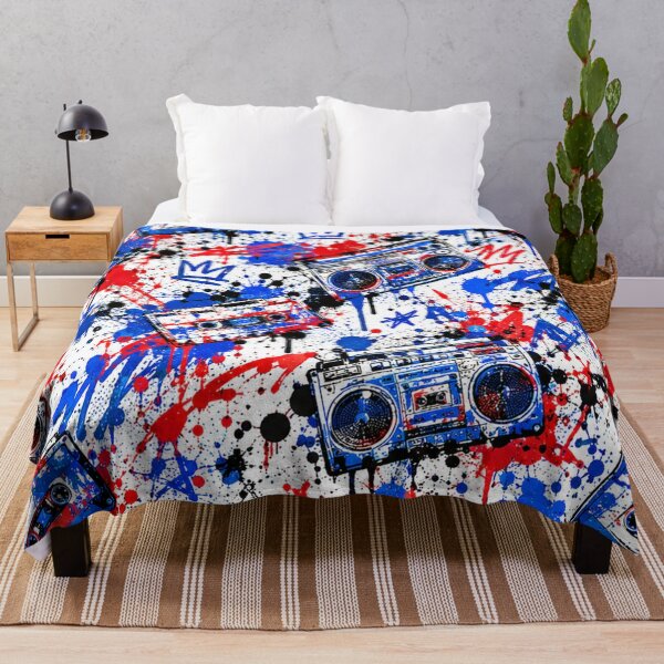 Item preview, Retro Boombox and Cassette Splatter Mixed Media Art designed and sold by THE SPLATTERED HAUS BY SAGE BANKS.