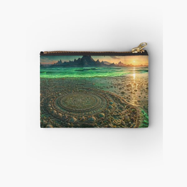 Item preview, Glowing Emerald Tidal Sacred Geometry Sand Mandala | Monkeybusiness designed and sold by monkeybusiness.pt.
